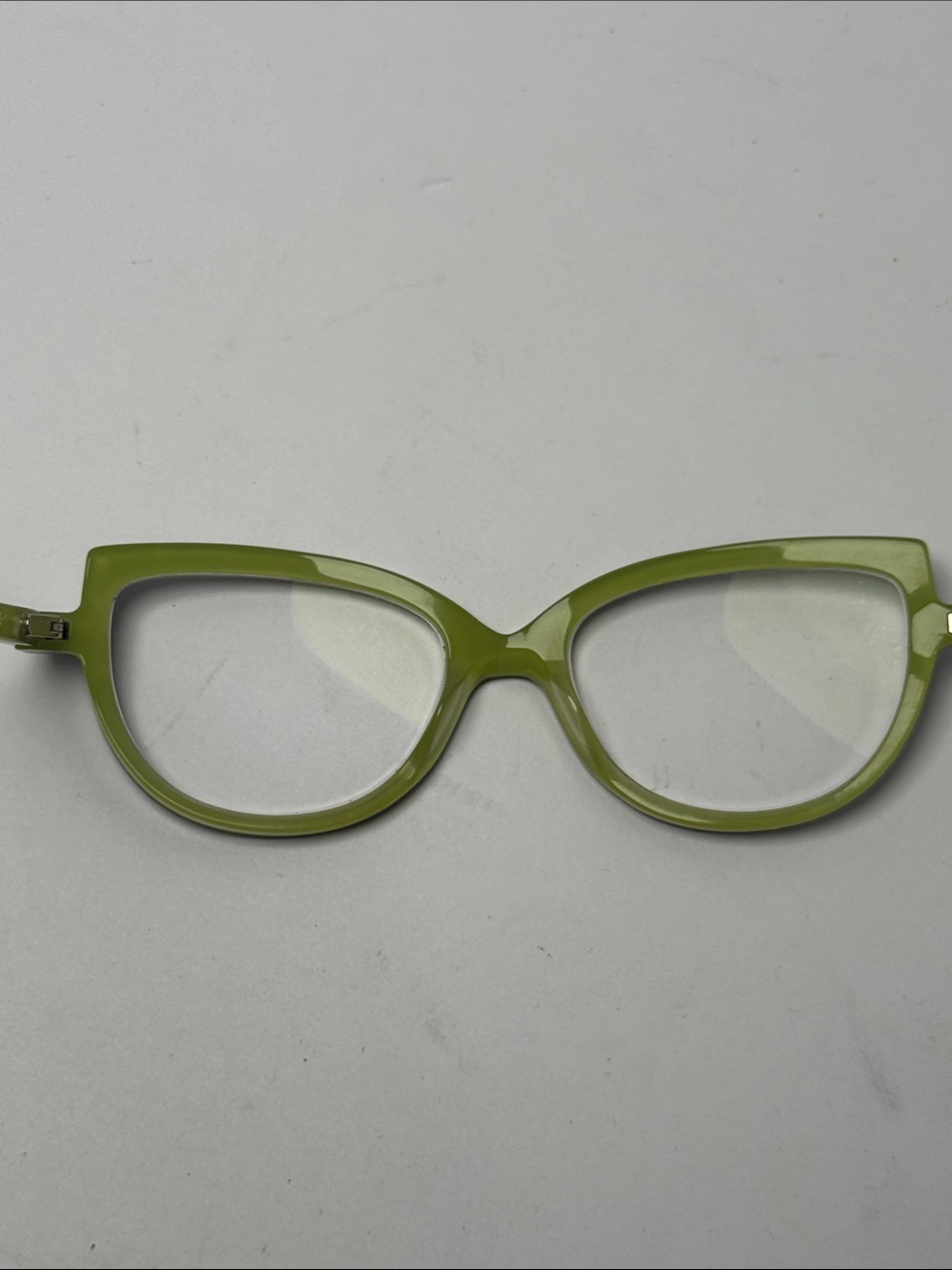 ANNE ET VALENTIN Tortoiseshell Pale Green Slight Cat-Eye Glasses Made in France - Picture 4 of 10
